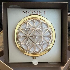 NIB Monet Gold and Silver Geometric Compact